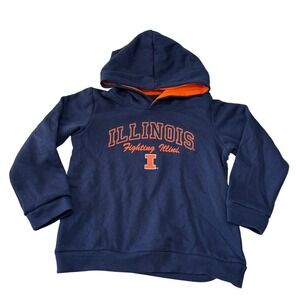 Colosseum Illinois Fighting Illini Navy Embroidered Sweatshirt Hoodie 5T New